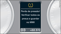 Painel de instrumentos: luz de controlo com informação ao condutor (exemplo)